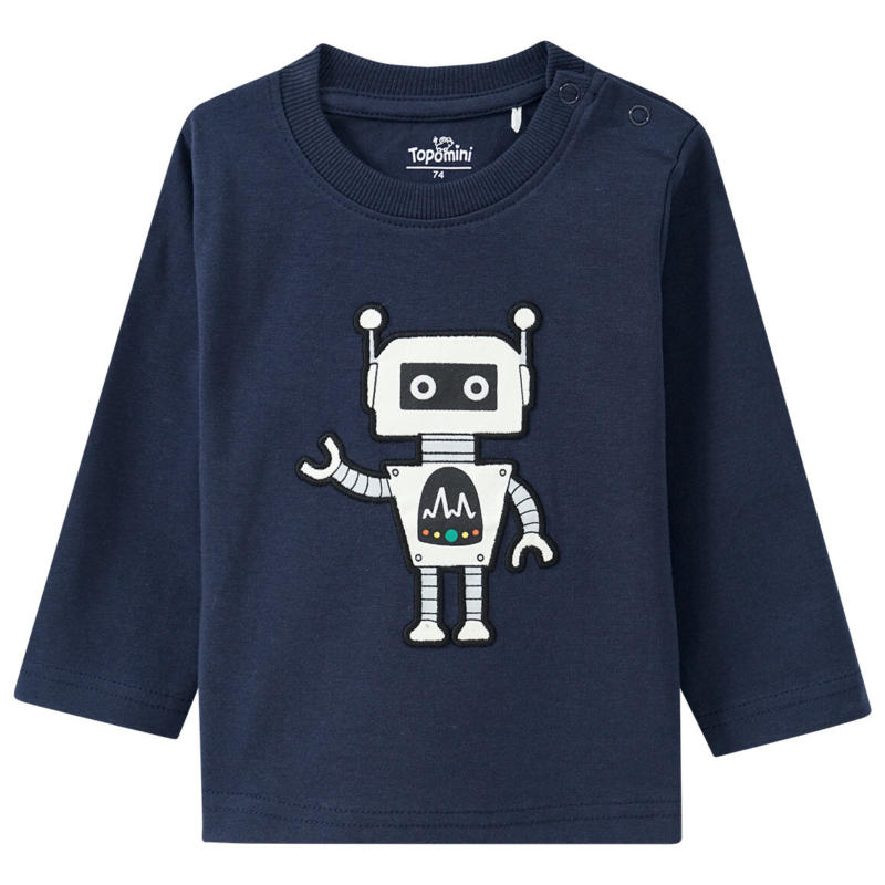 Baby Langarmshirt mit Roboter-Applikation (Nur online)