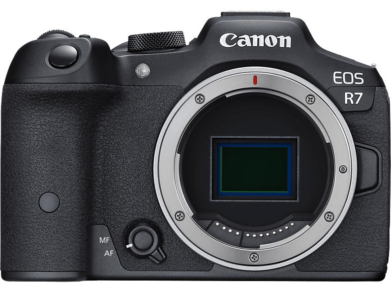 Canon Systemkamera EOS R7 Gehäuse, 32.5MP APS-C, 15 B/s, 2.36Mio OLED Sucher, 2.95 Zoll Touch LCD, Schwarz