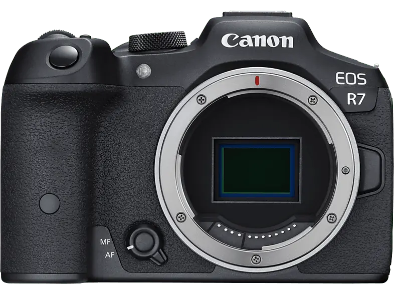 Canon Systemkamera EOS R7 Gehäuse, 32.5MP APS-C, 15 B/s, 2.36Mio OLED Sucher, 2.95 Zoll Touch LCD, Schwarz