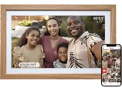 Denver PFF-2162LW 21.5" Digital Photoframe with wooden frame and Frameo software; Digitaler Fotorahmen