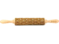 Folkroll FR055753 Nudelholz mit Teigmuster, Braun