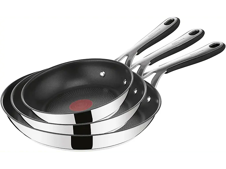 Tefal E3143S Jamie Oliver Kitchen Essentials Pfannenset (Edelstahl, 20/24/28cm, passend f&uuml;r alle Herdarten)