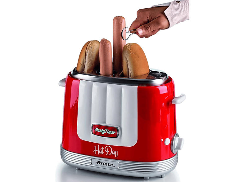 Ariete 0206R Hot Dog Maker Party Time Rot