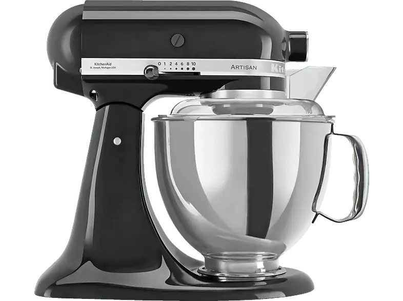 Kitchen Aid 5 KSM 175 PSEOB Artisan K&uuml;chenmaschine Onyx Schwarz (R&uuml;hrsch&uuml;sselkapazit&auml;t: 4,8 l, 300 Watt)
