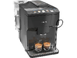 Siemens TP501D09 EQ.500 Kaffeevollautomat (Klavierlack Schwarz, Keramik-Scheibenmahlwerk, 15 bar, externer Milchbehälter)
