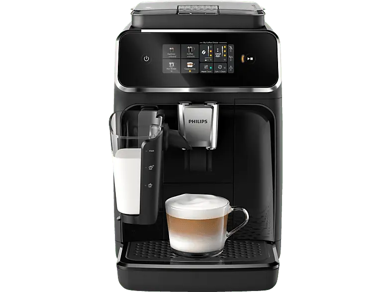 Philips EP2331/10 Serie 2300 LatteGo 4 Kaffeespezialitäten Kaffeevollautomat (Klavierlack-Schwarz, Keramikmahlwerk, 15 bar, integrierter Milchbehälter)