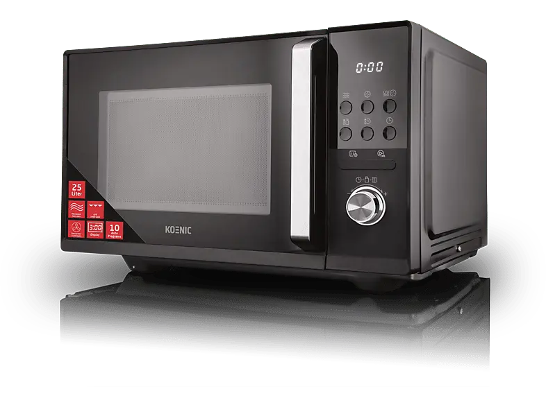 Koenic KMWC 2521 DB25l Mikrowelle (900 Watt, Freistehend, 25 l, Schwarz)