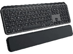 Logitech MX Keys S Tastatur mit Handballenauflage, Bluetooth, USB-C, Aluminiumgehäuse, QWERTZ, Tastenbeleuchtung, Grafit