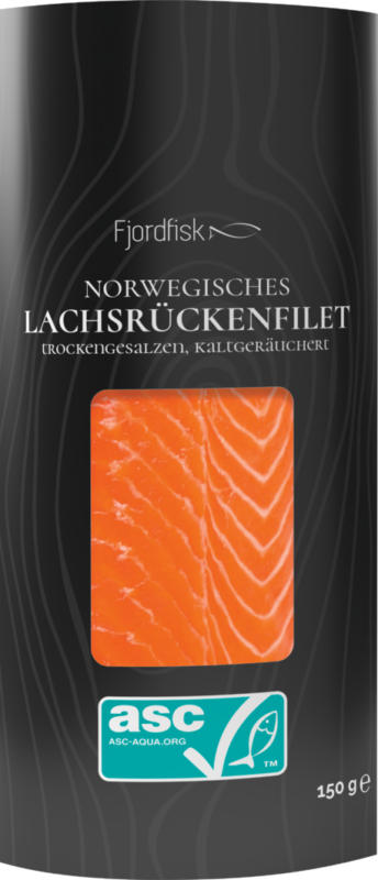 Fjordfisk Lachsrückenfilet, geräuchert, Norwegen, 150 g