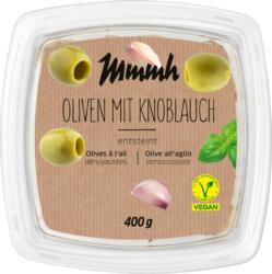 Olives à l’ail Mmmh, dénoyautées, 400 g