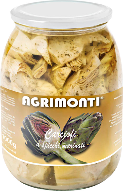 Cuori di carciofi Agrimonti, a spicchi, marinati, 600 g