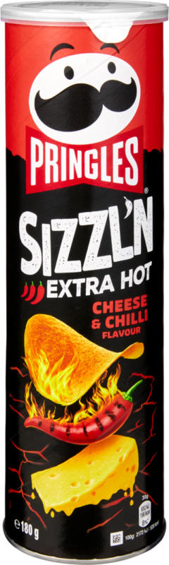 Pringles Chips Sizzl’n Extra Hot Cheese & Chilli, 180 g
