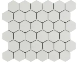 Keramikmosaik Mirava Hexagon 32x27,9 cm weiß matt
