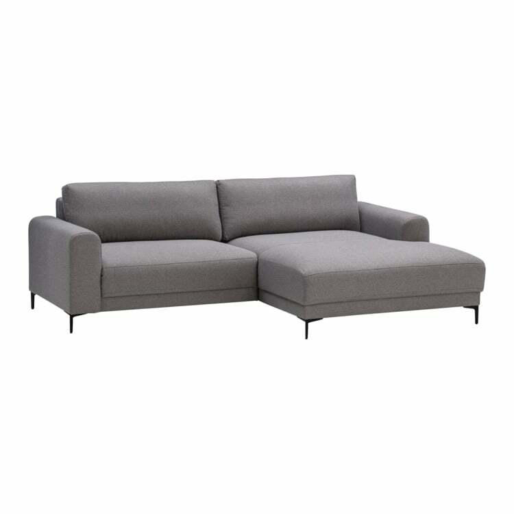 Canapé d’angle STELLA, textile, gris clair
