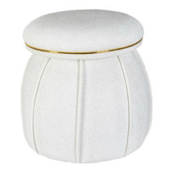 360 Living Hocker Corin 110 weiß gold H/D: ca. 51,5x51,5 cm