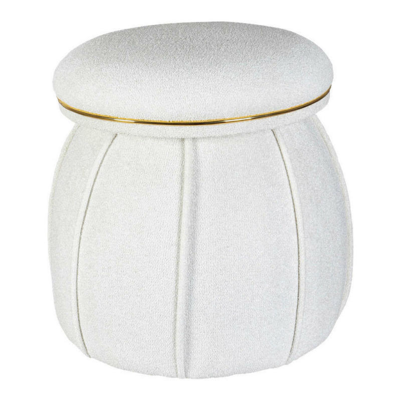 360 Living Hocker Corin 110 weiß gold H/D: ca. 51,5x51,5 cm