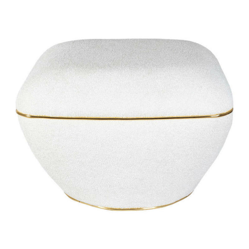 360 Living Hocker Contessa 110 weiß gold B/H/T: ca. 60x42,5x60 cm