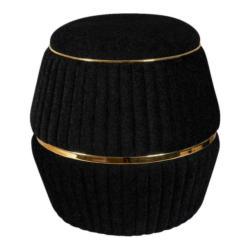 360 Living Hocker Doric 210 schwarz gold H/D: ca. 53x51,5 cm