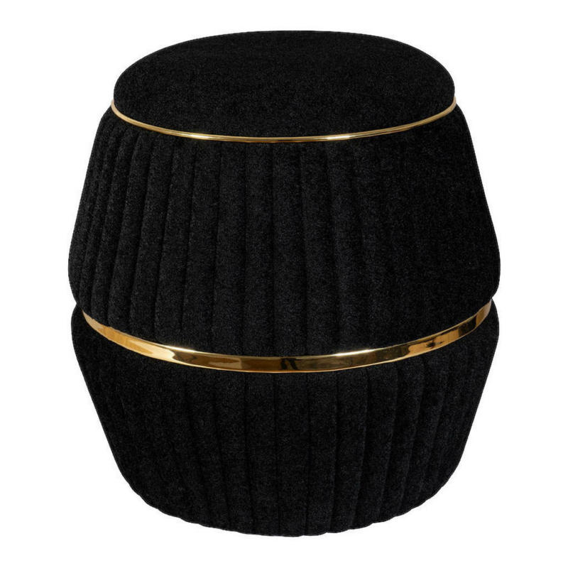 360 Living Hocker Doric 210 schwarz gold H/D: ca. 53x51,5 cm