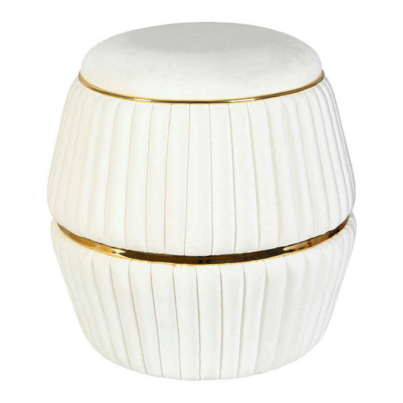 360 Living Hocker Doric 200 elfenbein gold H/D: ca. 53x51,5 cm