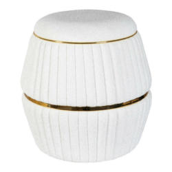 360 Living Hocker Doric 210 weiß gold H/D: ca. 53x51,5 cm