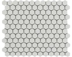 Keramikmosaik Mirava Hexagon 29,6x25,8 cm weiß matt
