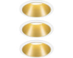 Hornbach LED Einbauleuchten-Set IP44 dimmbar 3x6,5W 3x460 lm 2700 K warmweiß Cole weiß gold Ø 80/88 mm 230V 3 Stück