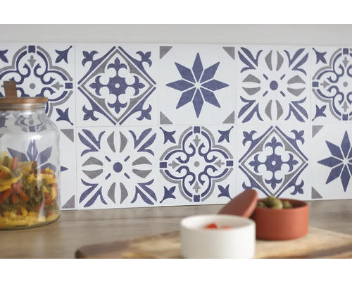 Selbstklebende Wandfliesen Wall Tiles Alia blue 15,2x15,2cm 6 St.