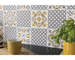 Selbstklebende Wandfliesen Wall Tiles Amira grey 15,2x15,2cm 6 St.