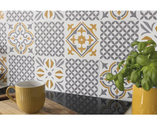 Selbstklebende Wandfliesen Wall Tiles Amira grey 15,2x15,2cm 6 St.