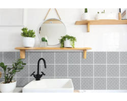 Selbstklebende Wandfliesen Wall Tiles Lina grey 15,2x15,2cm 6 St.