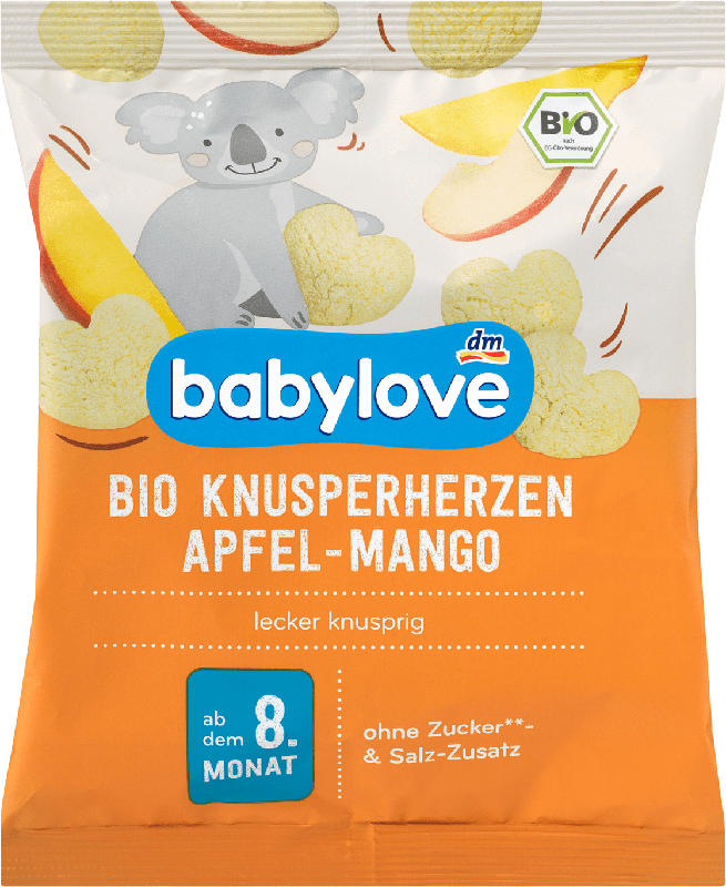 babylove Bio Knusperherzen Apfel-Mango