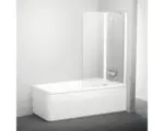 Hornbach Badewannenfaltwand Ravak 2-teilig 100x150 cm Echtglas Klar hekk weiß