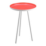 Pfister Table d’appoint BEN, métal, rouge/blanc