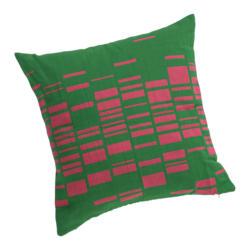 Fodera di cuscino MORION, cotone, verde/fucsia