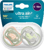 dm-drogerie markt Philips AVENT Schnuller ultra air Silikon, grün/grau, 6-18 Monate - bis 31.03.2024
