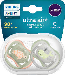 Philips AVENT Schnuller ultra air Silikon, grün/grau, 6-18 Monate