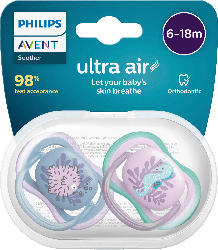 Philips AVENT Schnuller ultra air Silikon, blau/rosa), 6-18 Monate