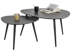 Set für Couchtische CERAMICA 84x77x46cm schwarz