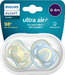 Philips AVENT Schnuller ultra air Silikon, blau/grün, 0-6 Monate