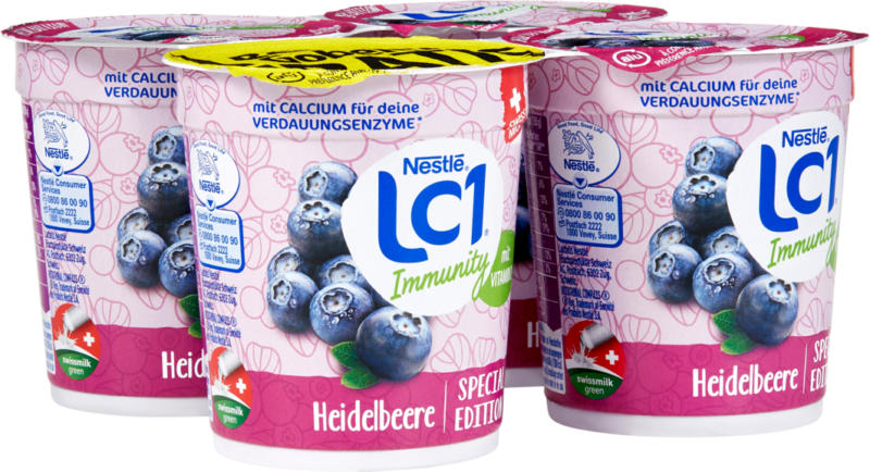 Nestlé LC1 Joghurt Heidelbeere, Immunity, 4 x 150 g