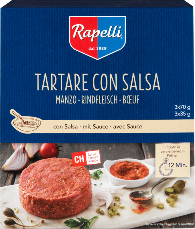 Tartare de bœuf avec sauce Rapelli , Suisse, 315 g