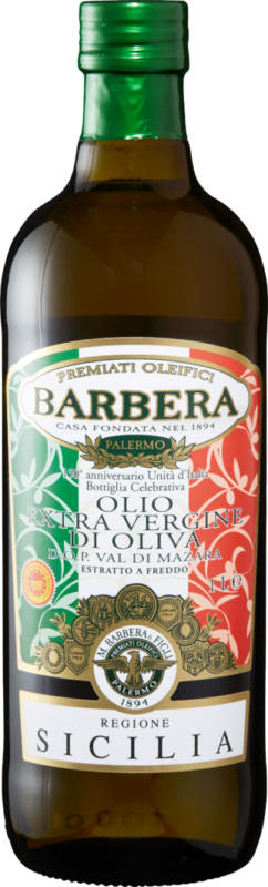 Olio di oliva Extra Vergine DOP Sicilia Barbera, 1 litro