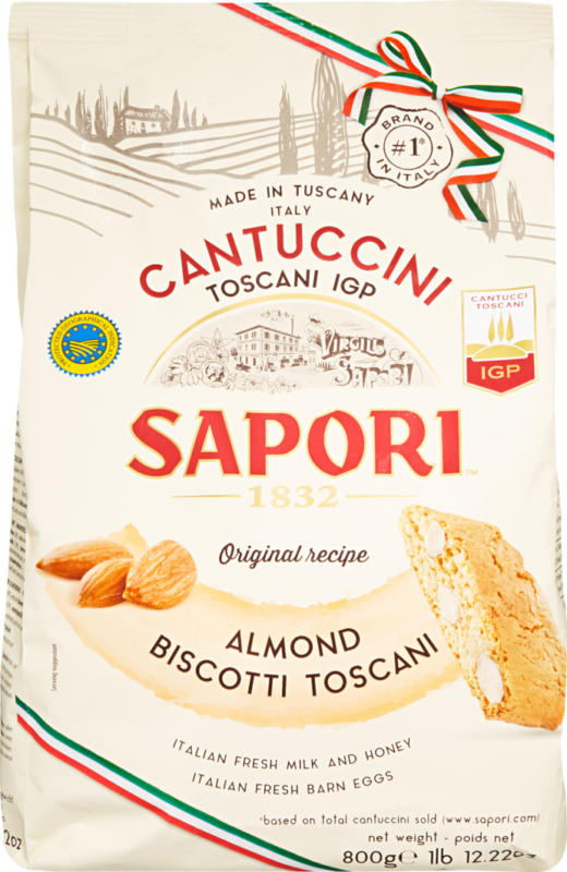 Sapori Cantuccini Toscani IGP, mit Mandeln, 800 g
