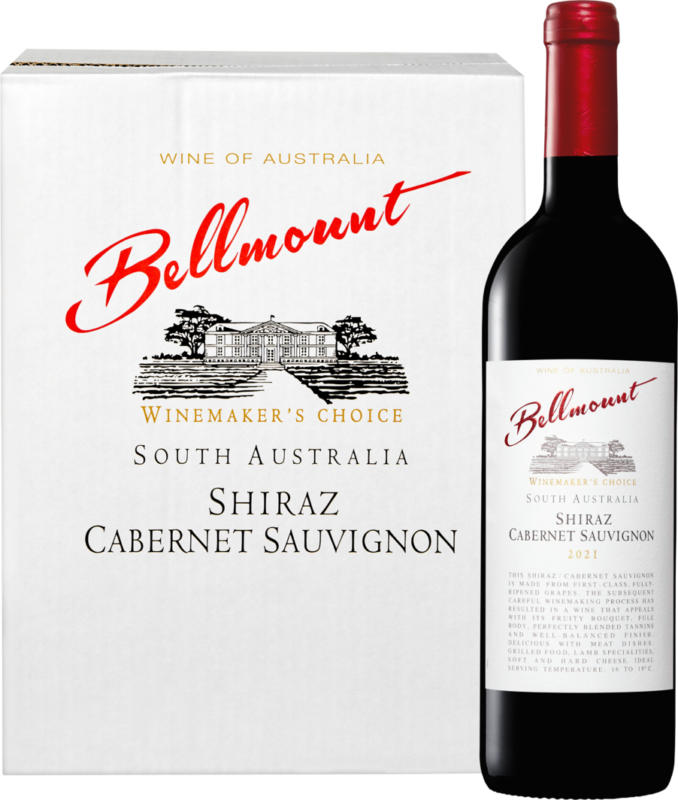 Bellmount Winemaker's Choice Shiraz/Cabernet Sauvignon, Australien, South Australia, 2021, 6 x 75 cl