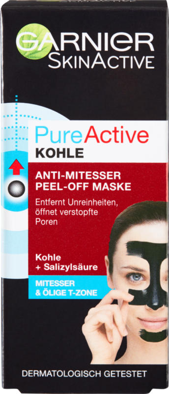 Garnier Pure Active Peel-off-Maske Anti-Mitesser, Kohle, 1 Stück