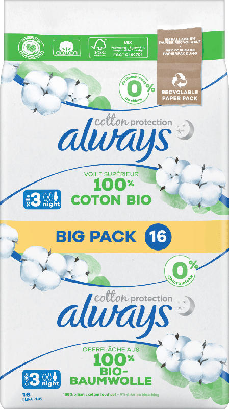 always Ultra Cotton Protection Binden Night Big Pack