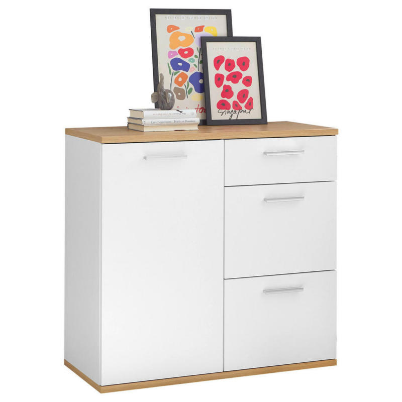 Kommode BC 1035 weiß Eiche Artisan Nachbildung B/H/T: ca. 96x86x38 cm