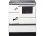 Hornbach Festbrennstoffherd Westminster K176/A-70 weiß Backofen rechts mit Stahlplatten-Kochfeld
