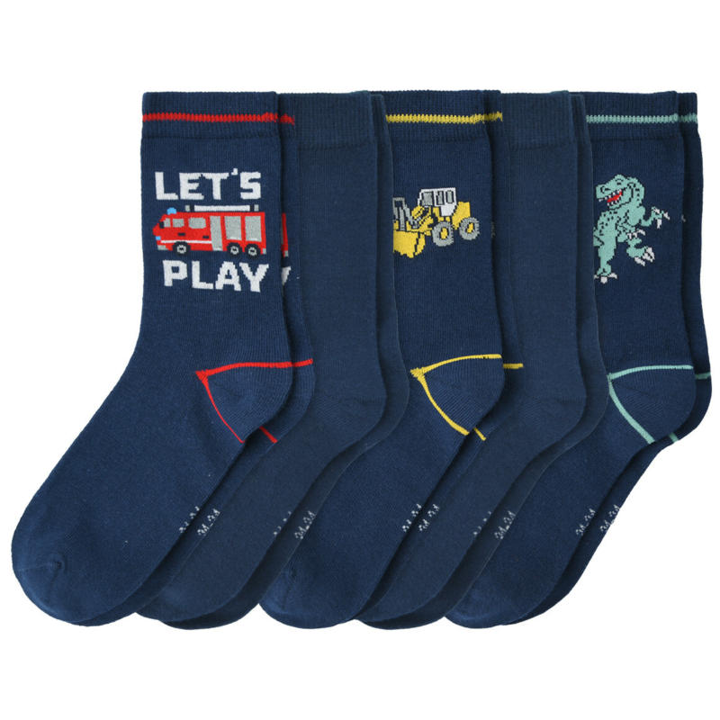 5 Paar Jungen Socken in verschiedenen Dessins
